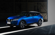 Blue Nissan Qashqai in a warehouse